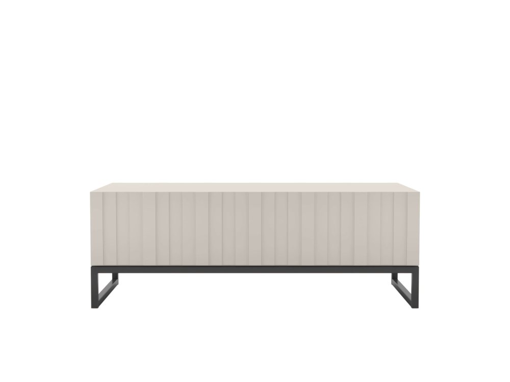 Stolik kawowy Glamour ELPIS Kaszmir Mat 110 cm na czarnej ramie