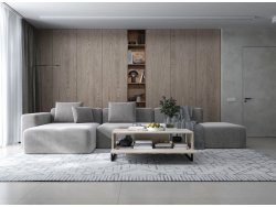 Stolik kawowy Glamour ELPIS Kaszmir Mat 110 cm na czarnej ramie
