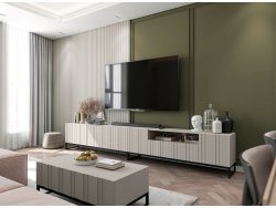 Stolik kawowy Glamour ELPIS Kaszmir Mat 110 cm na czarnej ramie