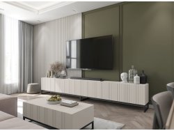 Stolik kawowy Glamour ELPIS Kaszmir Mat 110 cm na czarnej ramie