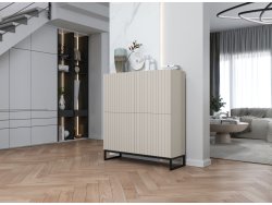 Stojąca komoda Glamour ELPIS Kaszmir Mat 112 cm na czarnej ramie