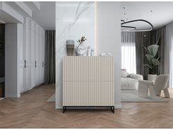 Stojąca komoda Glamour ELPIS Kaszmir Mat 112 cm na czarnej ramie