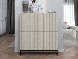 Stojąca komoda Glamour ELPIS Kaszmir Mat 112 cm na czarnej ramie