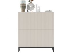 Stojąca komoda Glamour ELPIS Kaszmir Mat 112 cm na czarnej ramie