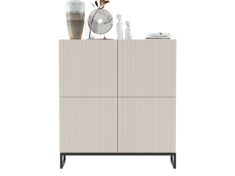 Stojąca komoda Glamour ELPIS Kaszmir Mat 112 cm na czarnej ramie