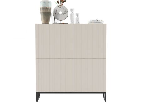 Stojąca komoda Glamour ELPIS Kaszmir Mat 112 cm na czarnej ramie