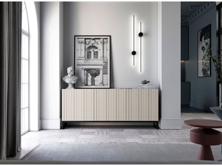Stojąca komoda Glamour ELPIS Kaszmir Mat 168 cm na czarnej ramie2