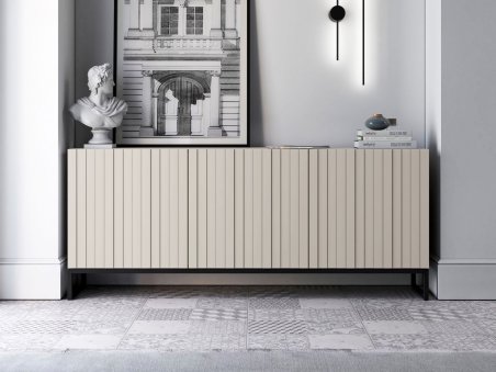 Stojąca komoda Glamour ELPIS Kaszmir Mat 168 cm na czarnej ramie1
