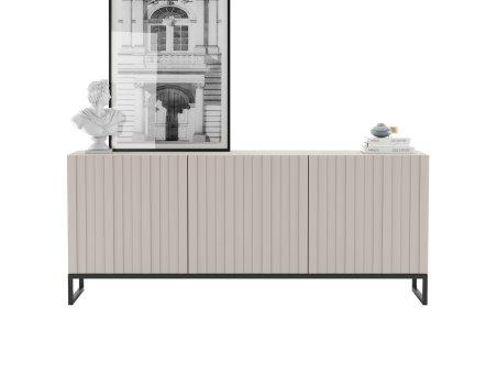Stojąca komoda Glamour ELPIS Kaszmir Mat 168 cm na czarnej ramie