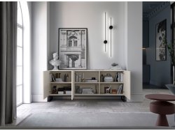 Stojąca komoda Glamour ELPIS Kaszmir Mat 168 cm na czarnej ramie