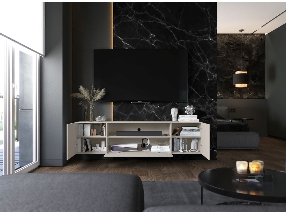 Wisząca szafka RTV Glamour ELPIS Kaszmir Mat 300 cm