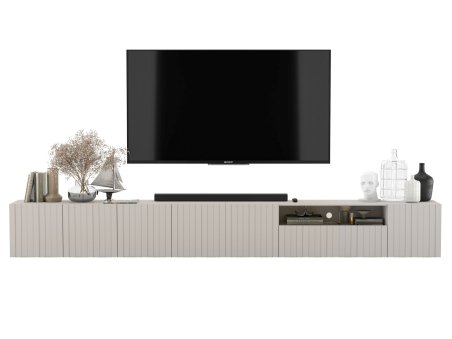 Wisząca szafka RTV Glamour ELPIS Kaszmir Mat 300 cm