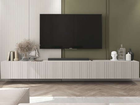 Wisząca szafka RTV Glamour ELPIS Kaszmir Mat 300 cm1