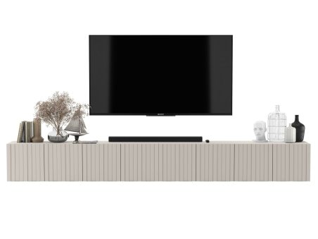 Wisząca szafka RTV Glamour ELPIS Kaszmir Mat 300 cm