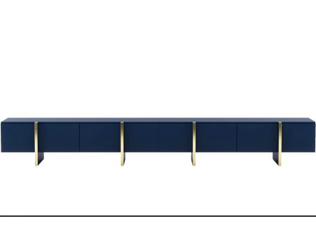 Stojąca szafka RTV Glamour KENZO Granatowy Mat 360 cm na nóżkach