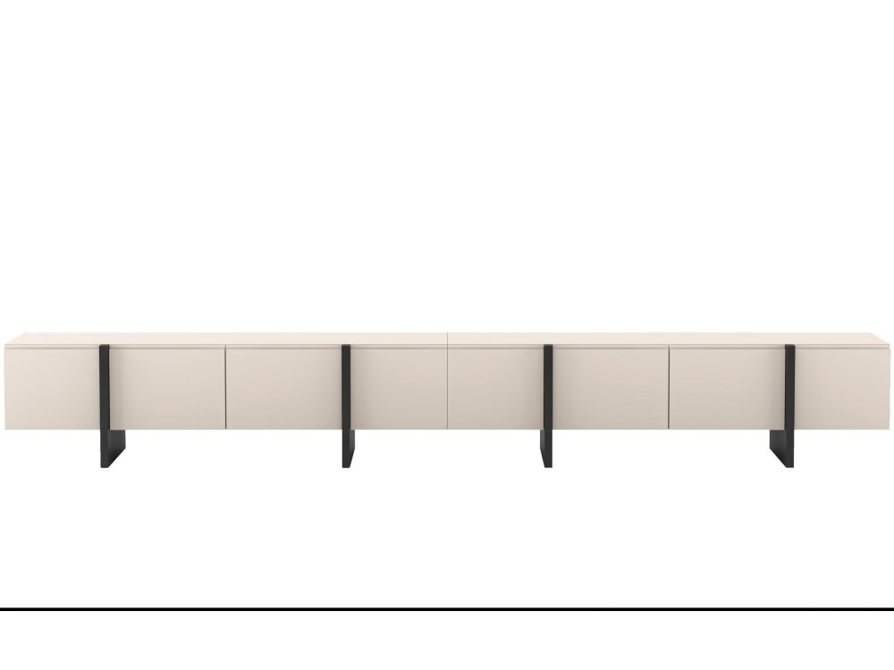 Stojąca szafka RTV Glamour KENZO Kaszmir Mat 360 cm na nóżkach
