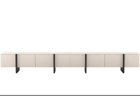 Stojąca szafka RTV Glamour KENZO Kaszmir Mat 360 cm na nóżkach