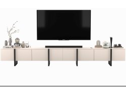 Stojąca szafka RTV Glamour KENZO Kaszmir Mat 360 cm na nóżkach