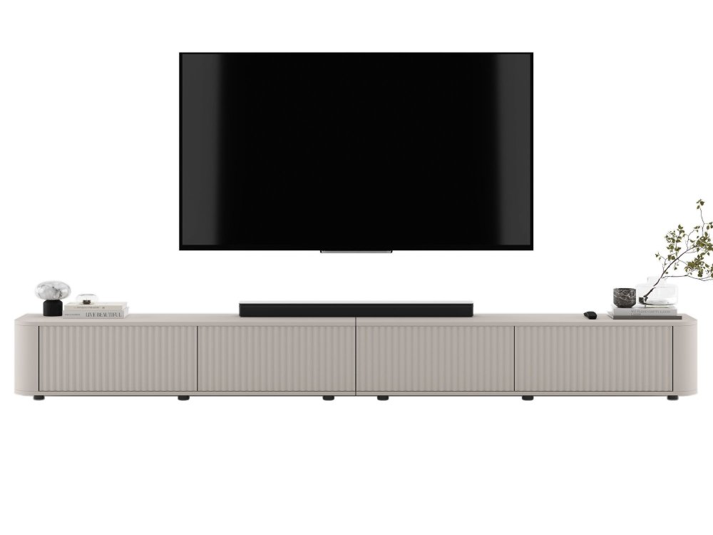 Stojąca szafka RTV Glamour AURORA Kaszmir Mat 280 cm niskie nóżki