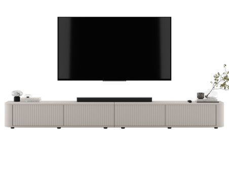 Stojąca szafka RTV Glamour AURORA Kaszmir Mat 280 cm niskie nóżki